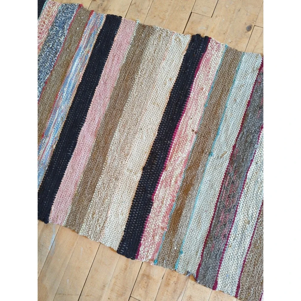 Antique Imported‎ Swedish HandMade Rag Rug Runner (24 x 181 inches )